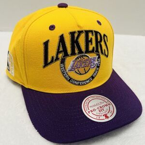 Mitchell & Ness‎ Los Angeles Lakers Crown Jewels Snapback Hat Adjustable Yellow